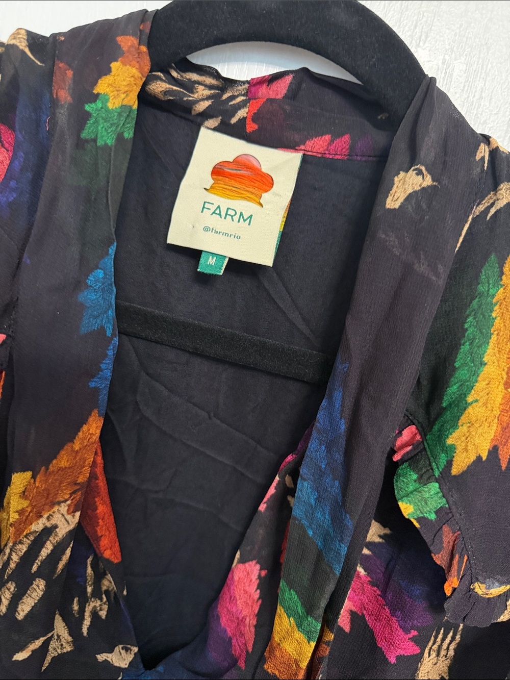 Farm Rio Black Macaws Flight Ankle Dress - Picture 5 of 14